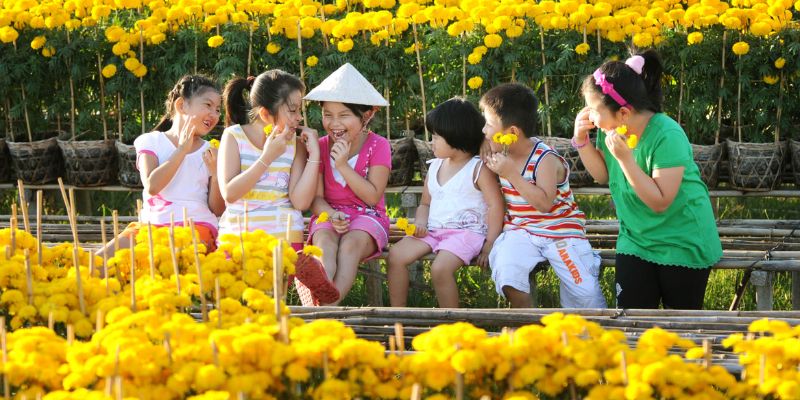 Du khách dạo bước giữa các giàn hoa tại làng hoa Sa Đéc, cảm nhận nhịp sống chậm và không gian trong lành hiếm có.